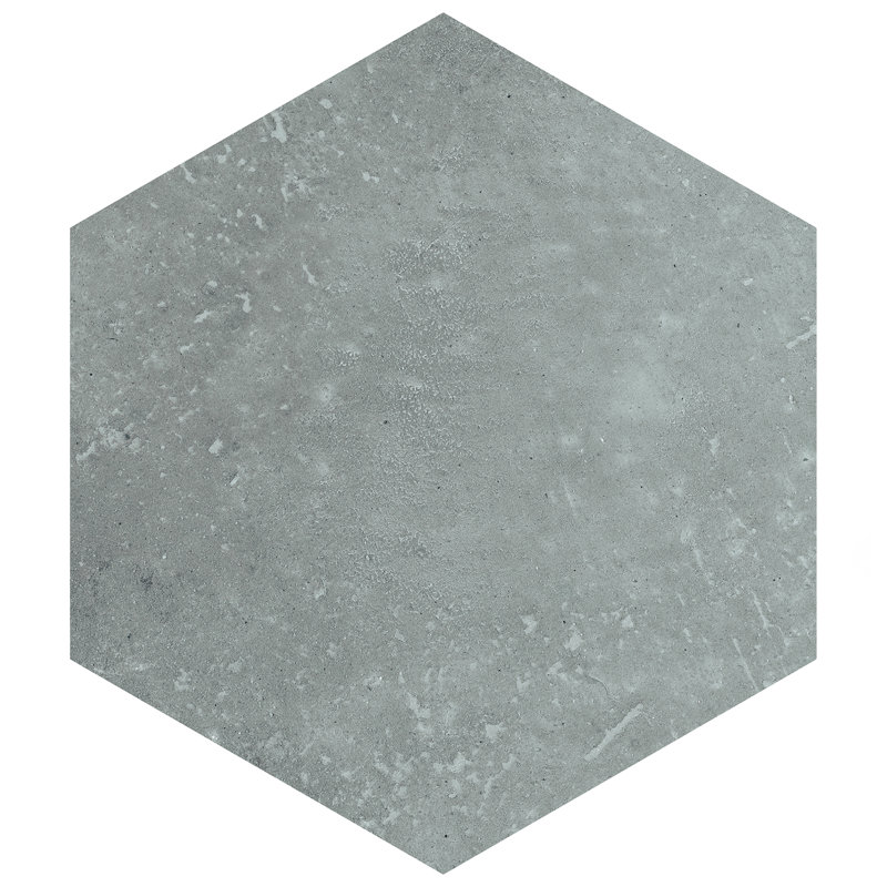 Atlas Hex 8-5/8 In. X 9-7/8 In. Porcelain Floor And Wall Tile, Gray