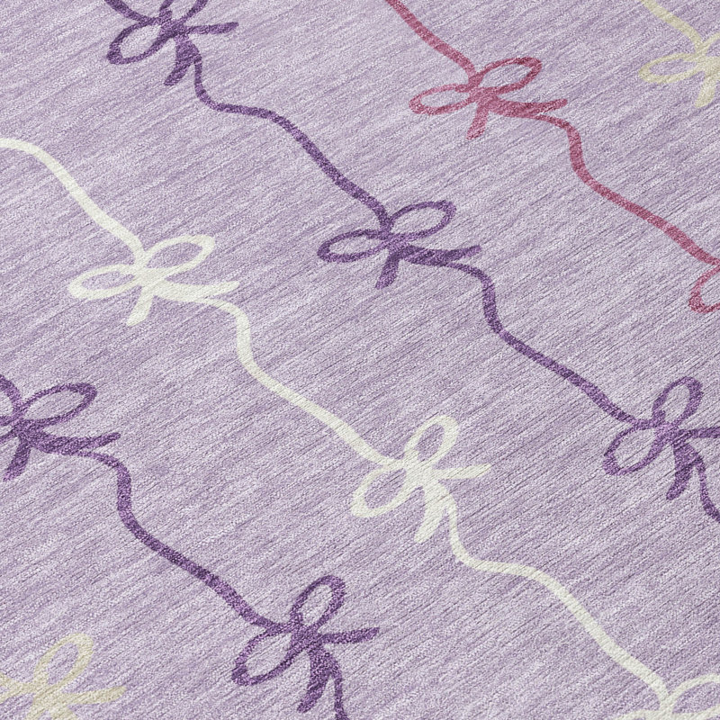 Machine Washable Indoor/Outdoor Chantille ACN2593 Kids Rug, 2'6" x 3'10", Lavender