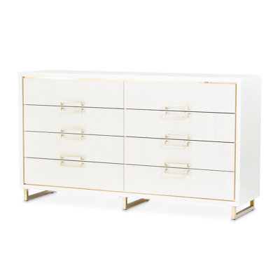 Palm Gate 6-Drawer Dresser - Cloud White