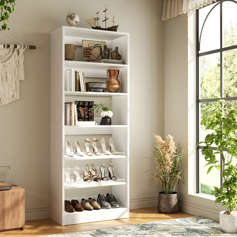 25" Closet System, Freestanding Shoe Storage Shelves, White