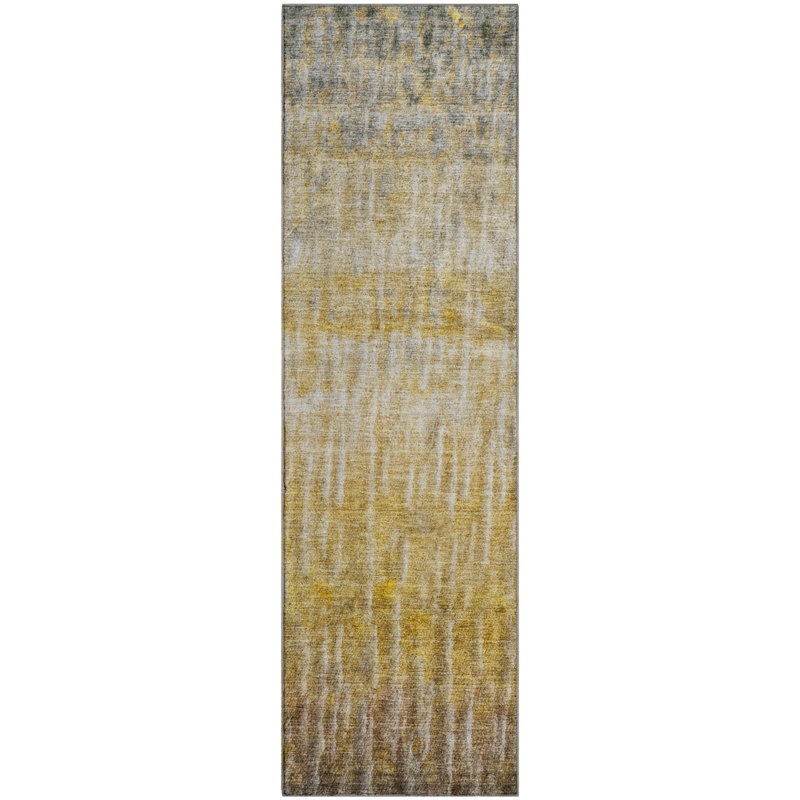 Tapis décontracté de qualité supérieure Mayfield AMF2317, Doré, Tapis de couloir 2 pi 3 po x 7 pi 6 po