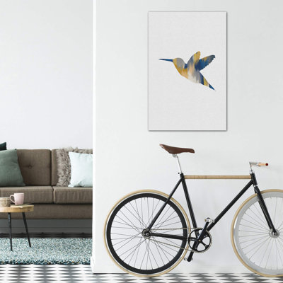 Colibri bleu et jaune I - impression d'art graphique
