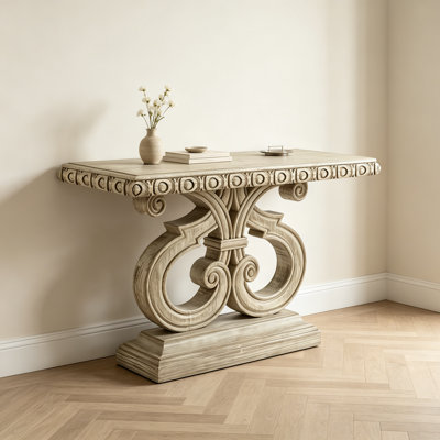 Retro Solid Wood Carving Console Table