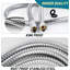 Tuyau de douche Tuyau de douche extra long 79 po Tuyau de douche de remplacement Tuyau d'extension de pomme de douche Tuyau de douche flexible et durable avec insert et écrou en laiton