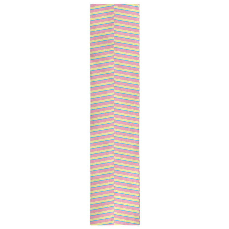 Fractured Stripes Table Runner, 16" x 72", Pink/Blue/Yellow