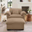 Fauteuil de rangement en velours à assise profonde avec coussins, dossier et repose-pieds moelleux-1612808864