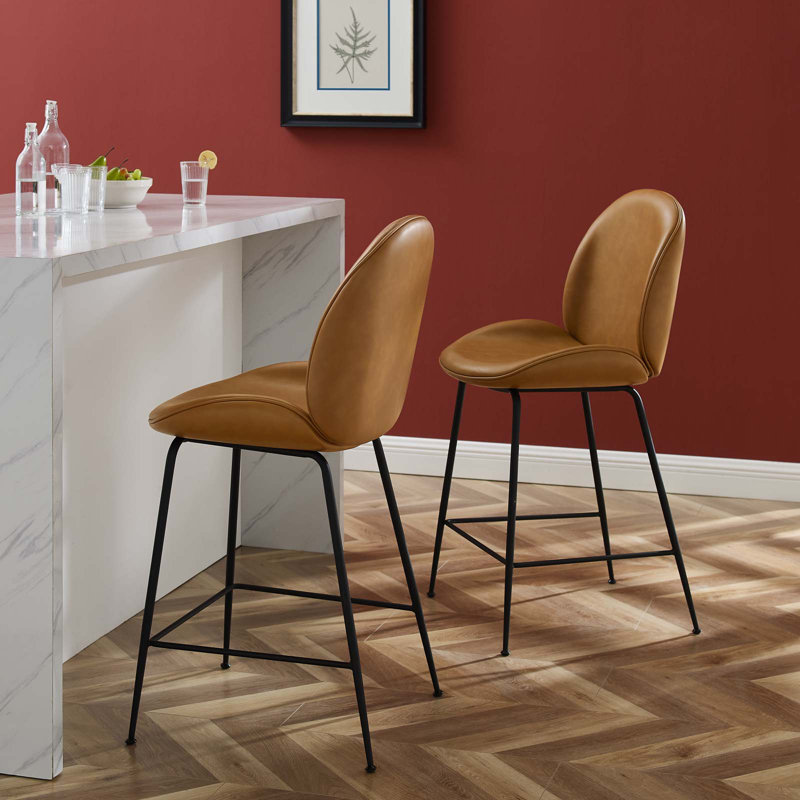 Tabouret de comptoir Scoop, Brun clair, Tabouret de comptoir (siège d’une hauteur de 25