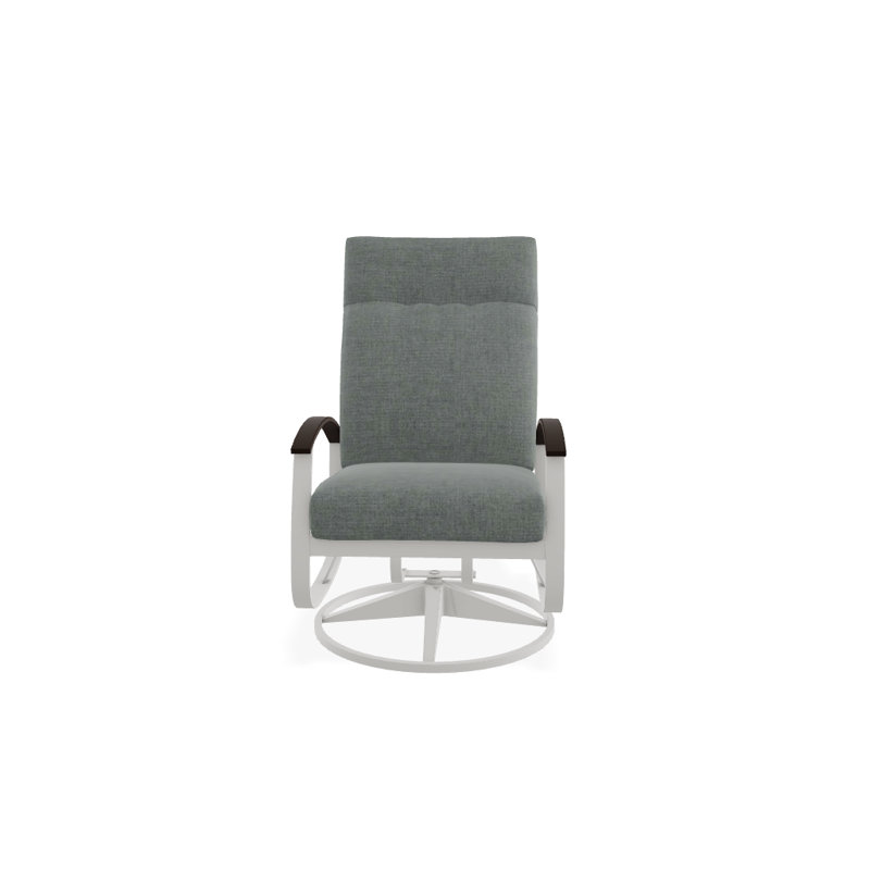 Chaise de patio pivotante avec coussins Askar, Indigo, Kona P10, Neige texturée