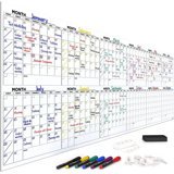 Extra Large 100"x36" White Board Calendar Dry Erase Calendar For Wall 12 Month 