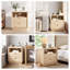 Table de chevet à 2 tiroirs avec prises intégrées, table de chevet moderne en chêne cannelé avec tablette ouverte, table de chevet en bois robuste pour la chambre à coucher, le salon et le bureau-2103596116-2103596117