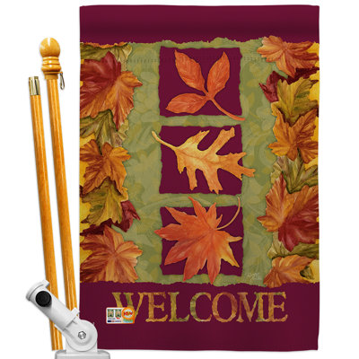 3 côtés en polyester 40 x 28 po bo chute de feuilles bo ensemble de drapeau