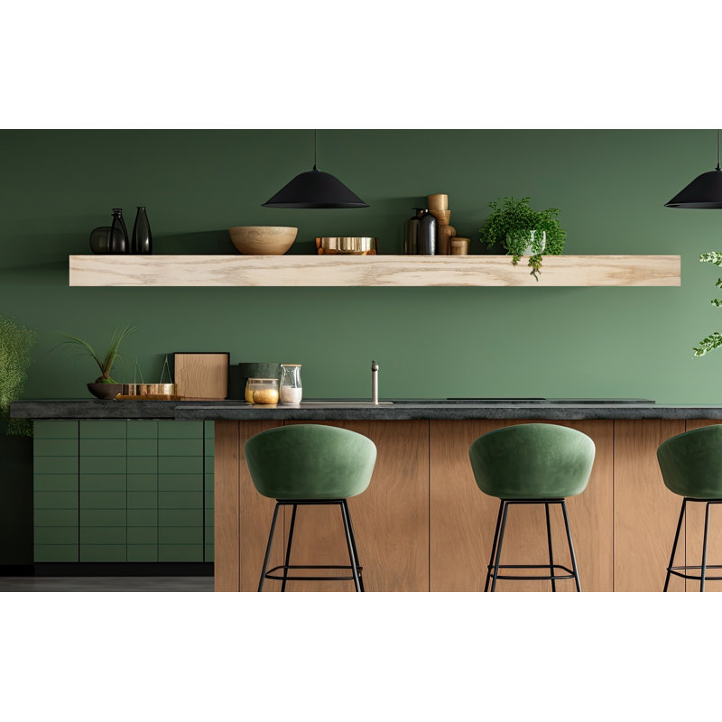 Emerald Lee Oak Floating Shelf, 6" H x 70" W x 5" D