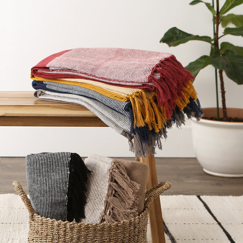 Plain Weave / Muslin Throw Blanket, Honey Gold