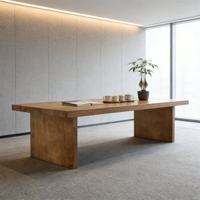 Table de conférence en bois massif pour 6 à 8 personnes, table de réunion de bureau minimaliste moderne