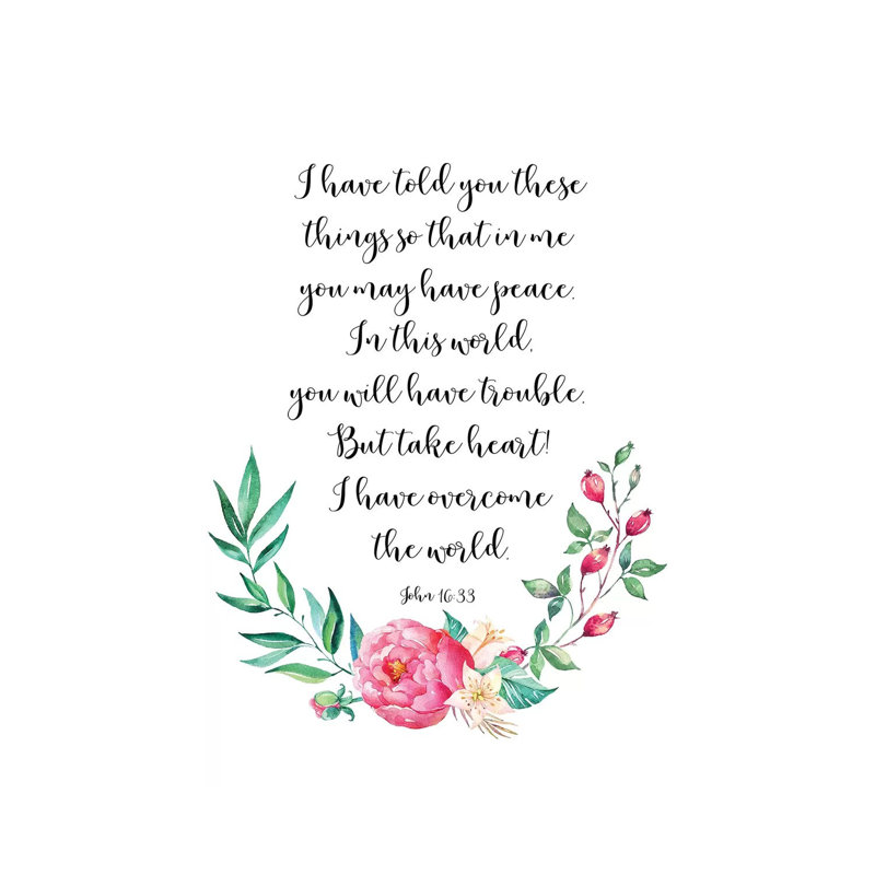 In This World You Will Have Trouble. But Take Heart! I Have Overcome The World. John 16:33 - Print on Canvas, Wrapped Canvas