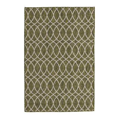 Tapis géométrique intérieur / extérieur vert