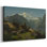 Paysage de fjords de Norvège avec cabanes - Hans Gude - Toile tendue avec châssis-c. Fin du 19e siècle