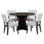 Ensemble de table de salle à manger 5 pièces pour 4 personnes, ensemble de table et chaises de cuisine rétro de 4 avec base conçue, table de salle à manger en bois avec 4 chaises rembourrées pour les petits espaces et la salle à manger