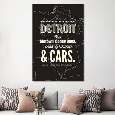 «It's More to Detroit - Dark», reproduction d'art textuel sur toile tendue