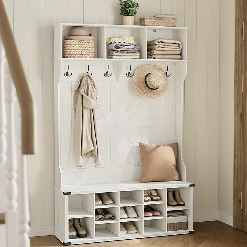 Hall Tree, Rustic White