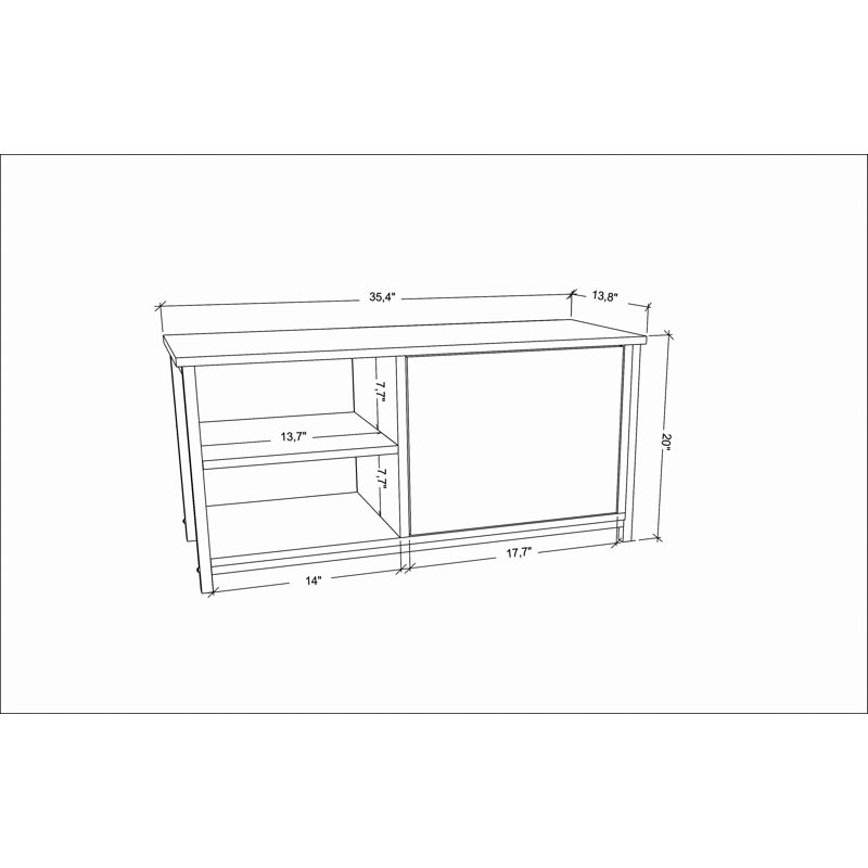 Fredderick TV Stand for TVs up to 42", Gold/Wenge