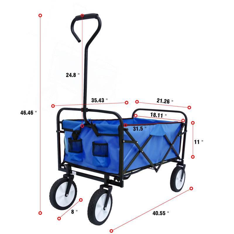 Chariot de plage pliable, Bleu