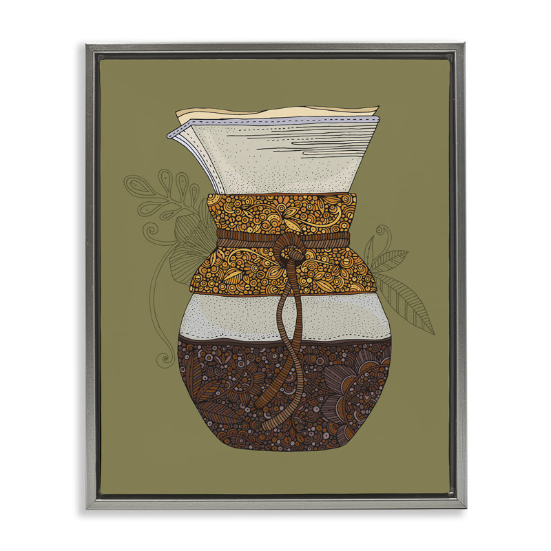 Art mural encadré «Pour Over Coffee Coffee» par Valentina Harper, Cadre flottant gris lustré, H 21 po x l 17 po