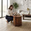 Stylish Solid Acacia Wood Accent Chest - Oak Finish Natural Grain & Knots Hand Finished Scandinavian Storage Furniture for Home