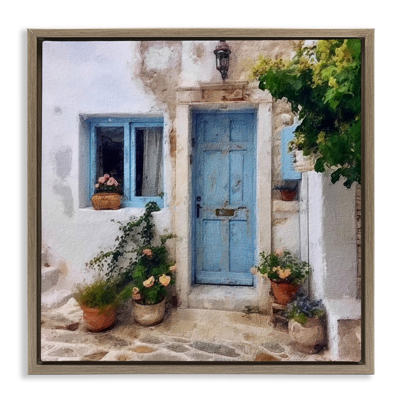 «Greek Door Architecture», art mural encadré par RileyB, Brun, H 25 po x l 25 po