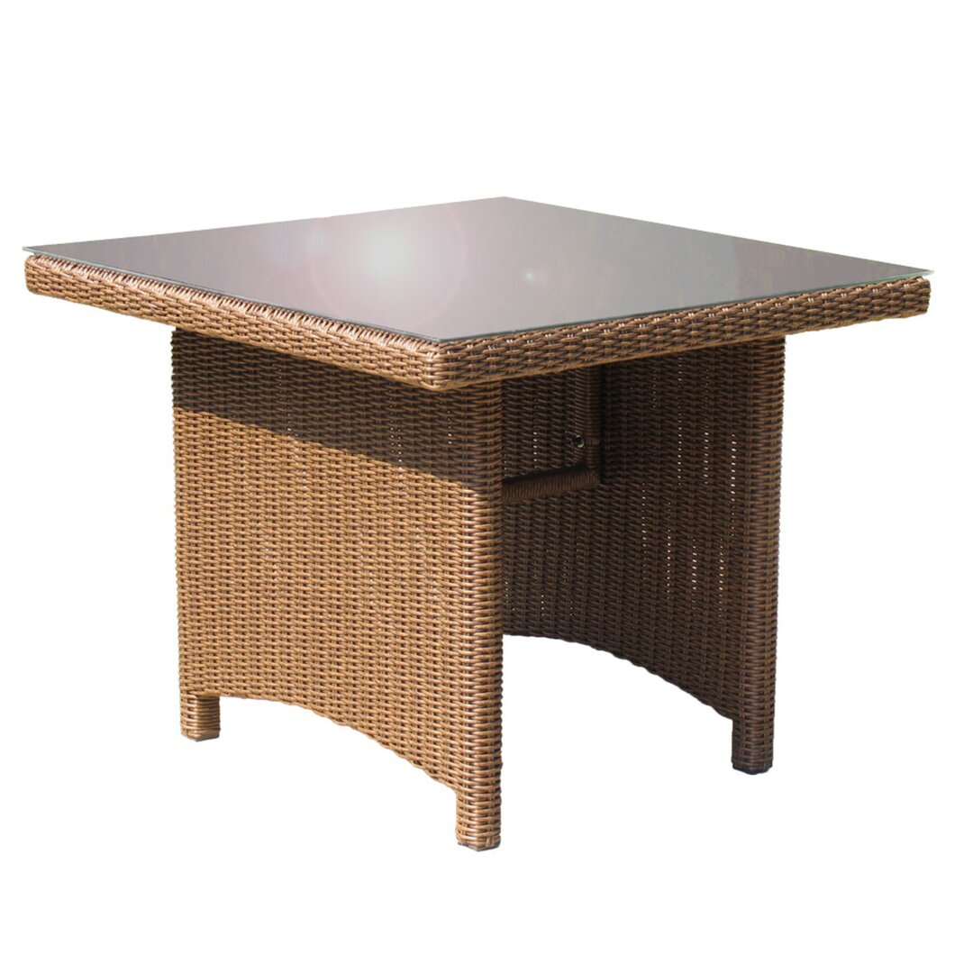 Bistrotisch Goodrich aus Glas/Polyrattan