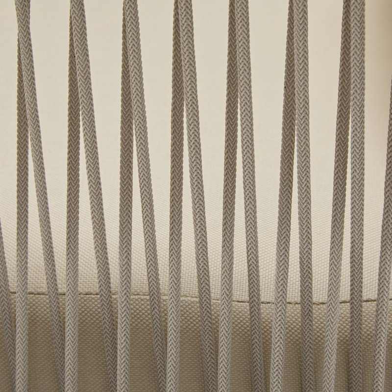 Méridienne moderne en aluminium courbé, Beige / tissu naturel, Brun