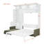 Queen Size Murphy Bed Wall Bed With Sofa And Shelves,Beige