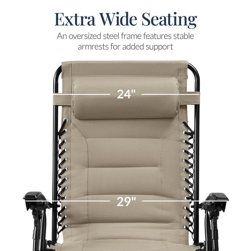 Oversized Padded Zero Gravity Chair, Dune