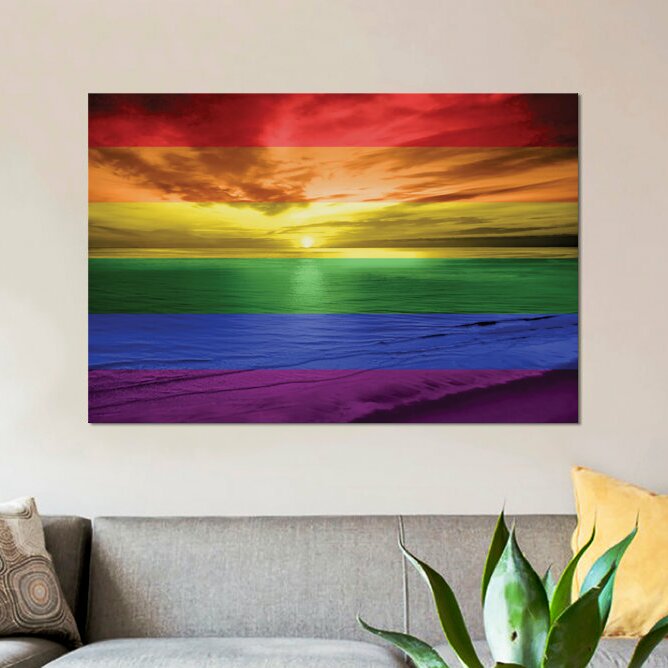Rainbow Sunset On Canvas by Maggie Olsen Gallery