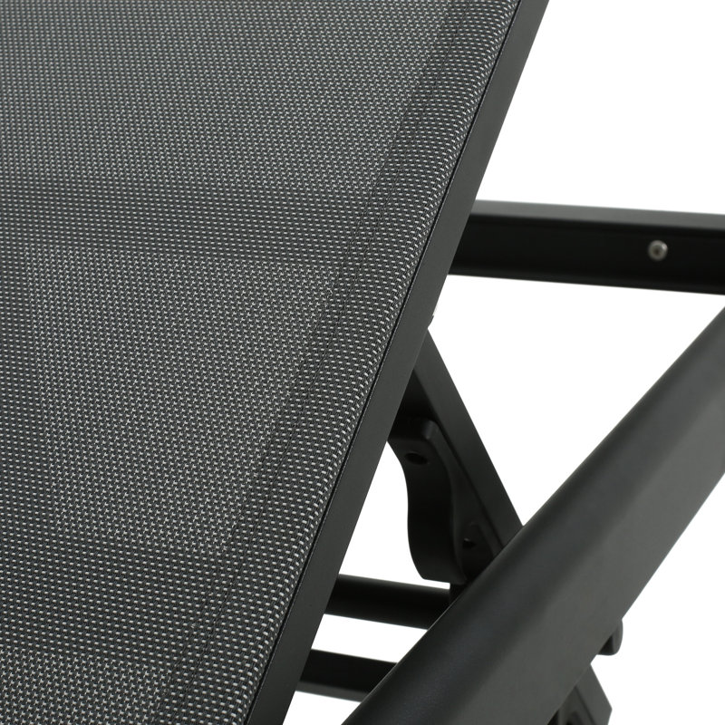 2 fauteuils inclinables d'extérieur - aluminium, filet confortable, position réglable pour stable, mobile