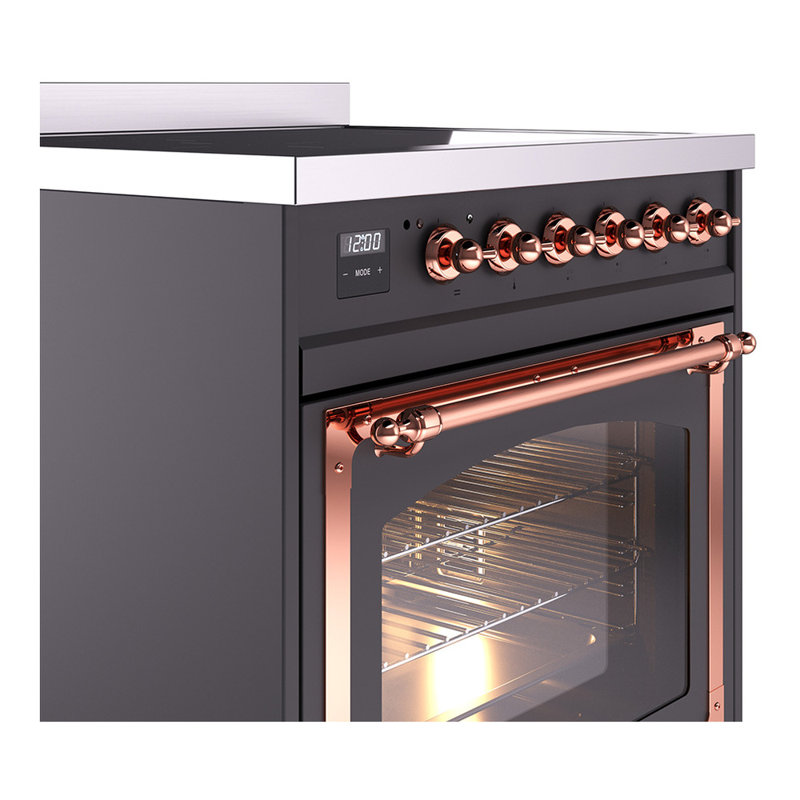 ILVE Nostalgie II Noblesse 30 in Induction Range, Graphite Matte/Copper