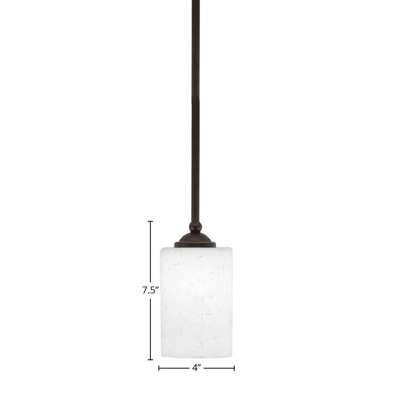 Mini-luminaire suspendu suspendu Zilo, fini granit foncé avec verre de 4 po, Granit foncé