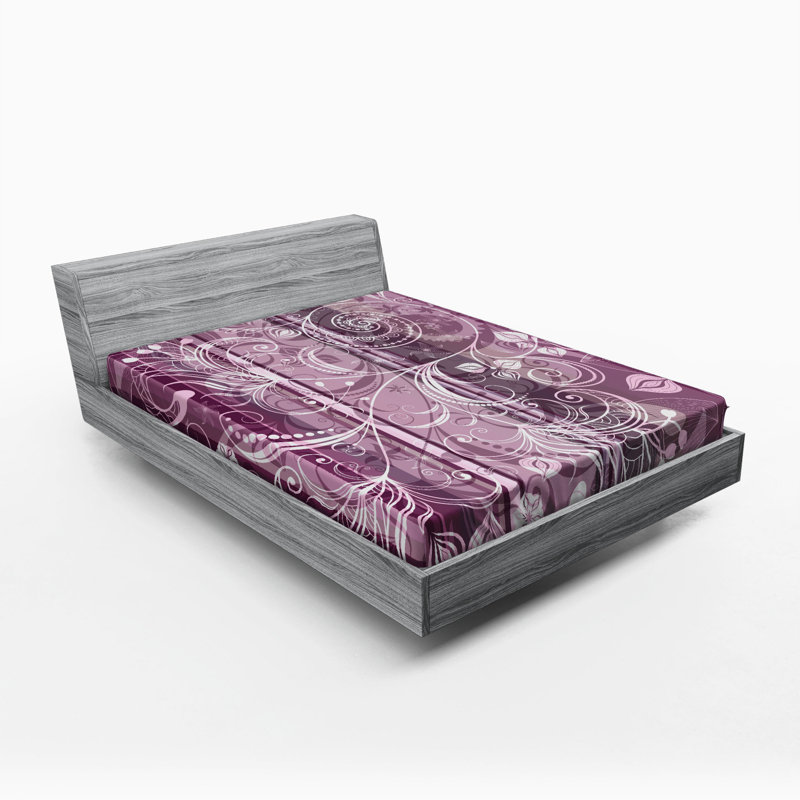 Microfiber Floral Fitted Sheet, Full Fitted Sheet