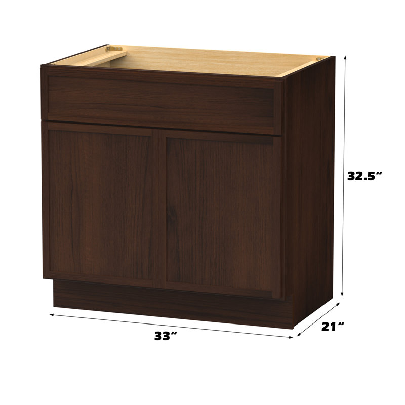 33'' Single Bathroom Vanity Base Only, Brown