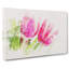 Pair Of Pink Tulip Flowers Watercolour - Wrapped Canvas Print-56656908