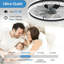 Ventilateur de plafond moderne à DEL avec lumière - Plafonnier à intensité variable avec pales invisibles et conception en cristal, télécommande et température de couleur réglable, ventilateur silencieux pour la chambre à coucher, le salon