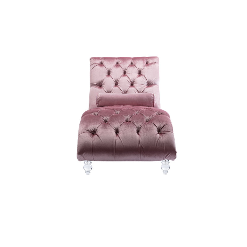 Chaise de chambre à coucher avec canapé-lit Leisure, Velours rose