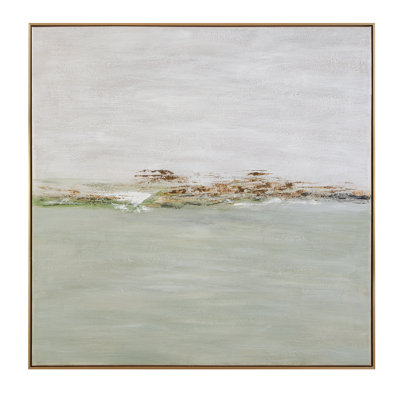 Paysage côtier vert sur toile encadrée