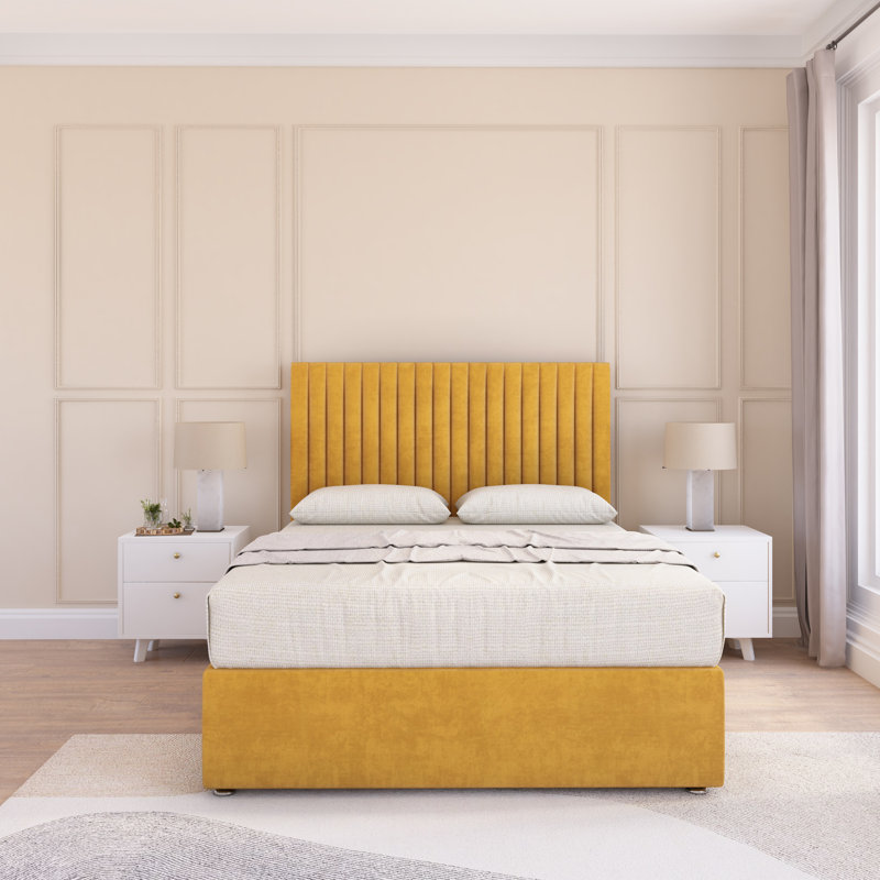 Upholstered Kingsize (5') Bed, Double (4'6), Orange