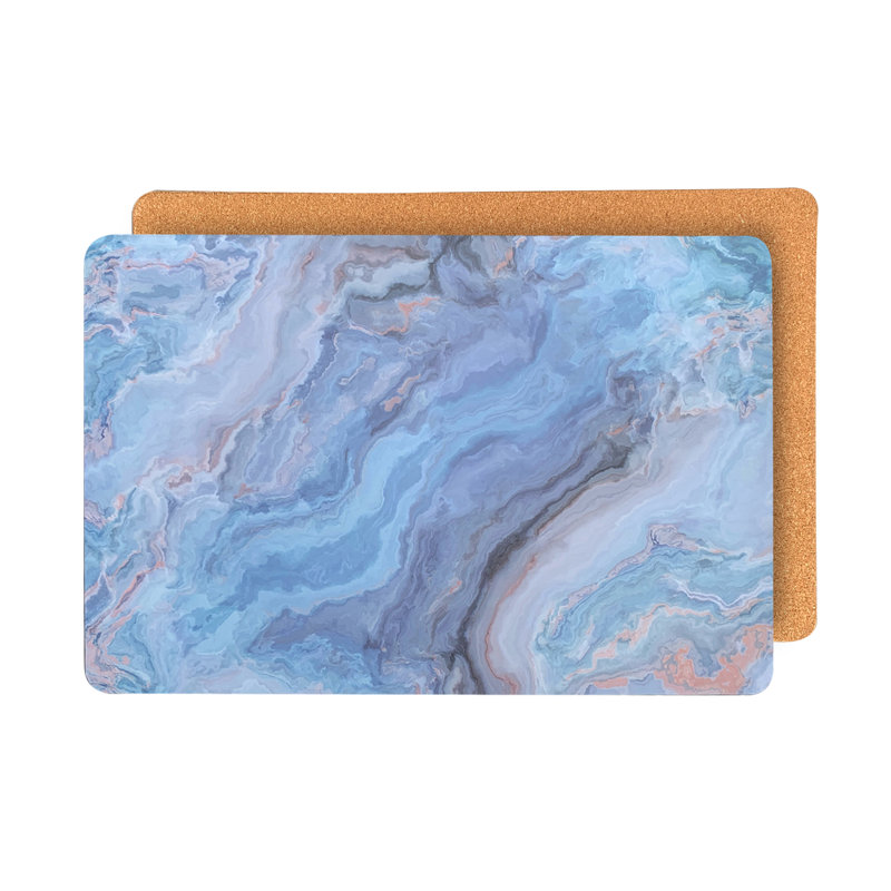 Placemats Dining Table Mat Table Decor Washable Non Slip Marble Rectangle 12 X 18 Navy