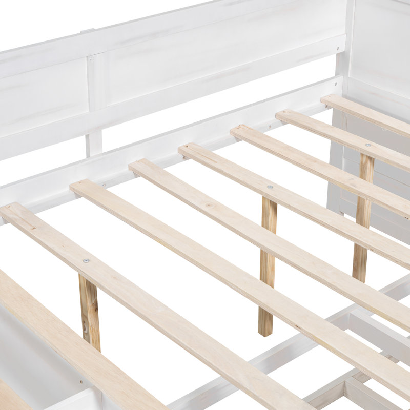Lit de jour double avec réglages pratiques des tiroirs et tablettes élégantes avec tablettes, taille, structure en bois massif pour une apparence de chambre à coucher élégante