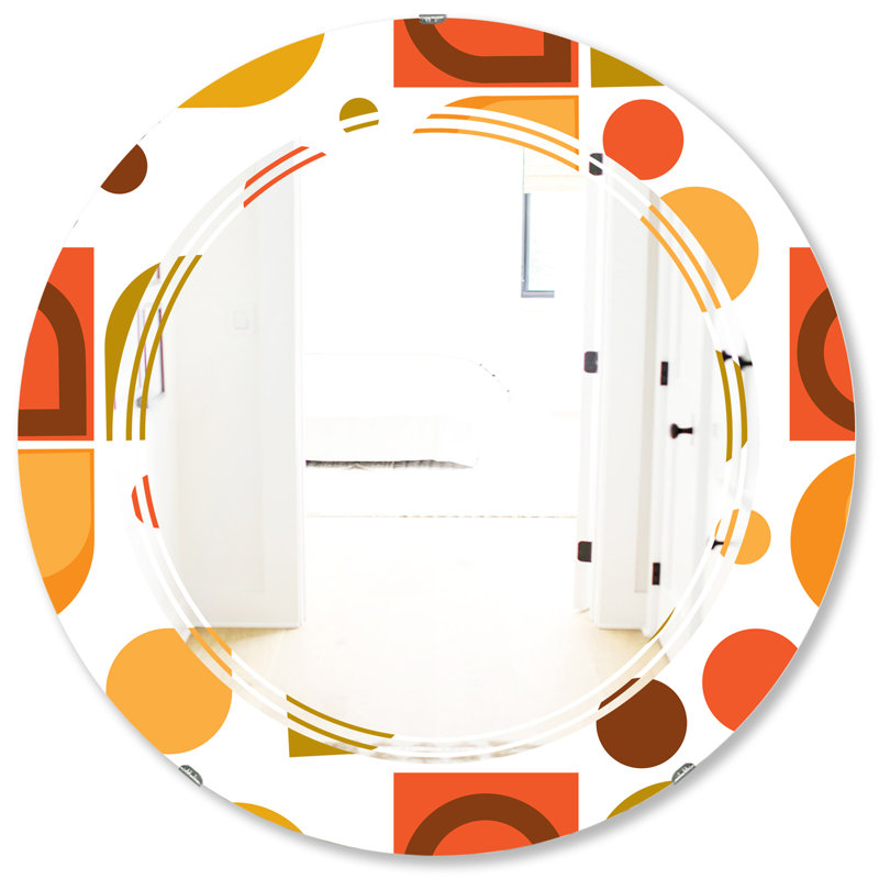 Miroir mural abstrait sans cadre abstrait géométrique I Triple C, 31,5 po x 31,5 po
