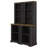 2-Piece Tall Freestanding Cabinet Set, Open Storage Bookshelf With Curved Design, Anti-Tip Device-1861905107