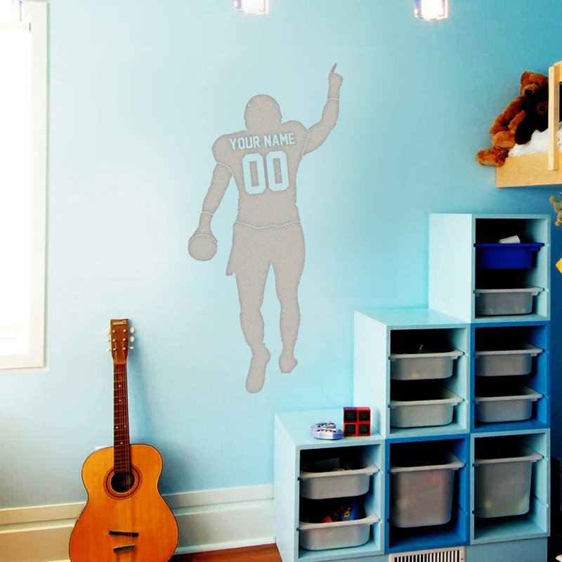 Sports Non-Wall Damaging Wall Decals, 50" H x 23" W, Silver