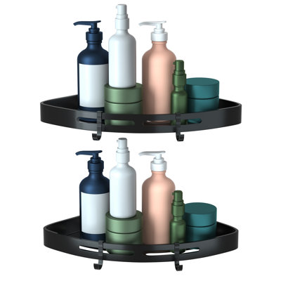 ITTAR Corner Shower Caddy - 2 Pack, Adhesive Shower Organizers, Shower Shelf Bathroom Wall Mounted Storage Racks Aluminum Organizers For Bathroom Toilet Kitchen Dorm